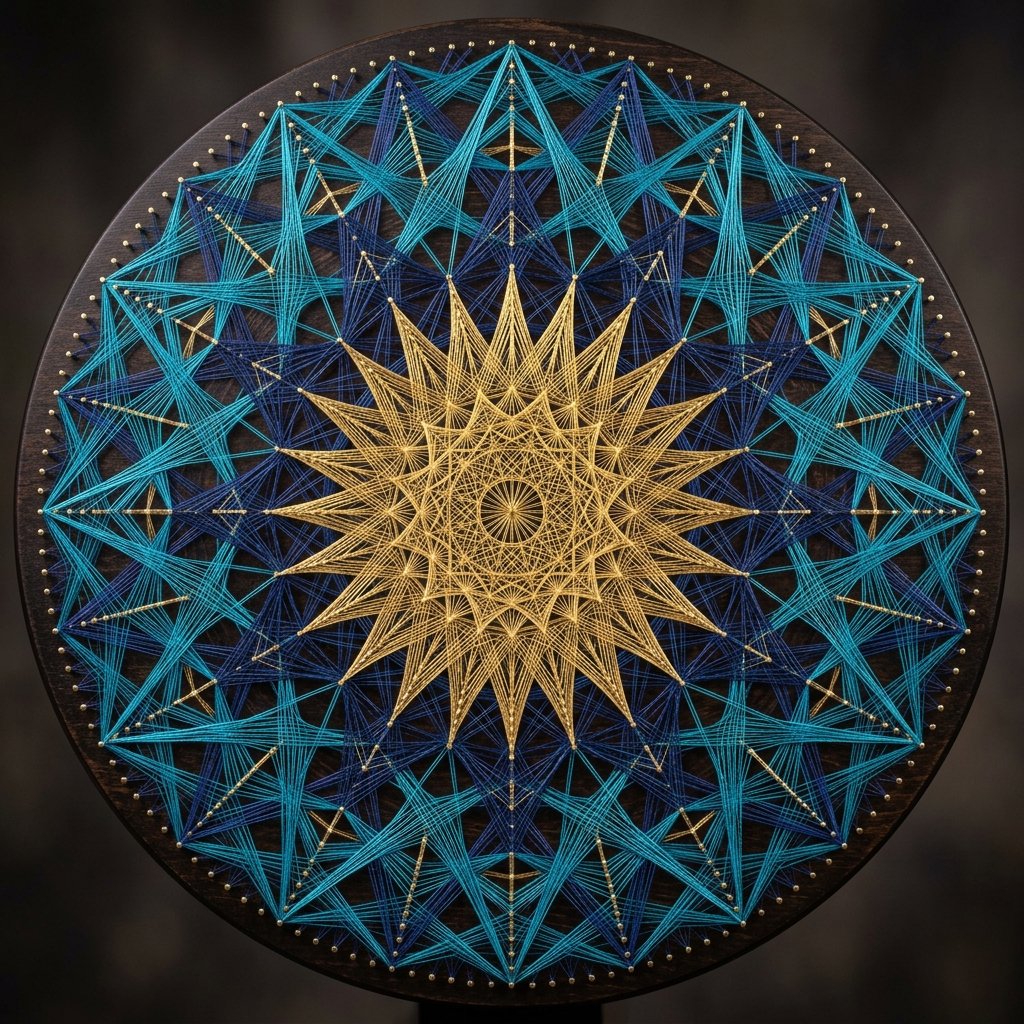 Geometric String Art Mandala Pattern